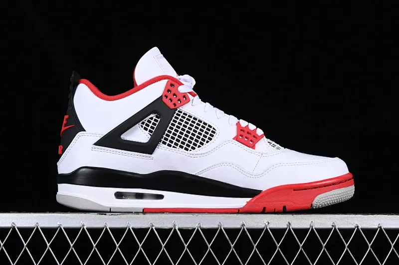 All categories Air Jordan Jordan series basketball shoes Air Jordan 4 LJR version Air Jordan 4 Retro "Fire Red" AJ4 Joe 4 white red flame red basketball shoes DC7770-160